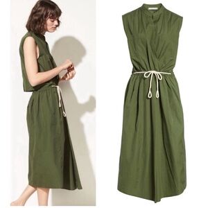 Vince Army Green Rope Tie Dress